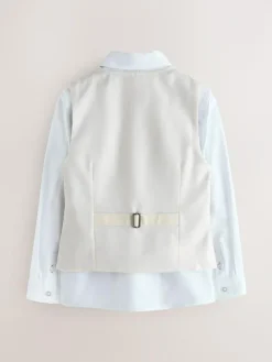 Best Baker by Ted Baker Waistcoat, Shirt And Tie Set Stone