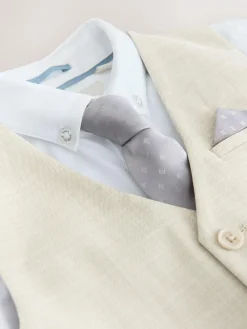 Best Baker by Ted Baker Waistcoat, Shirt And Tie Set Stone