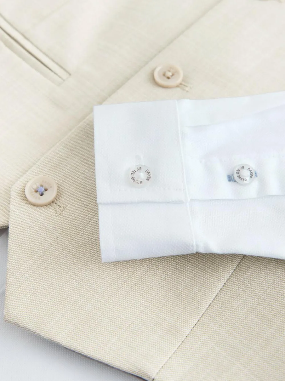 Best Baker by Ted Baker Waistcoat, Shirt And Tie Set Stone