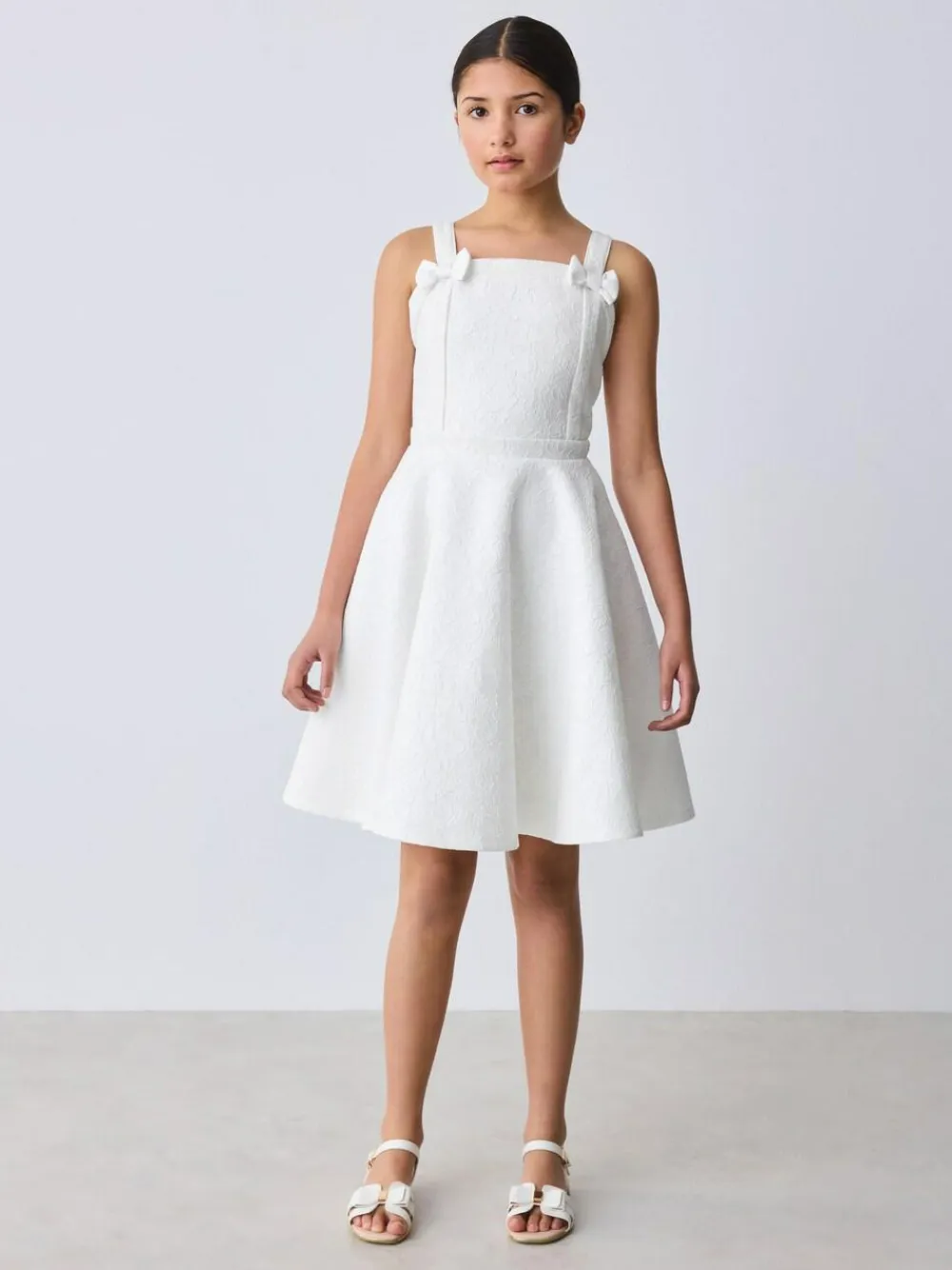 Sale Baker by Ted Baker White Lace Bow Scuba Dress