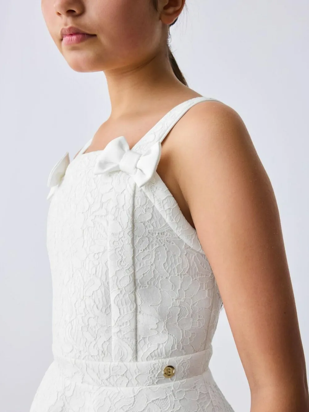 Sale Baker by Ted Baker White Lace Bow Scuba Dress