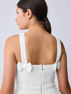 Sale Baker by Ted Baker White Lace Bow Scuba Dress