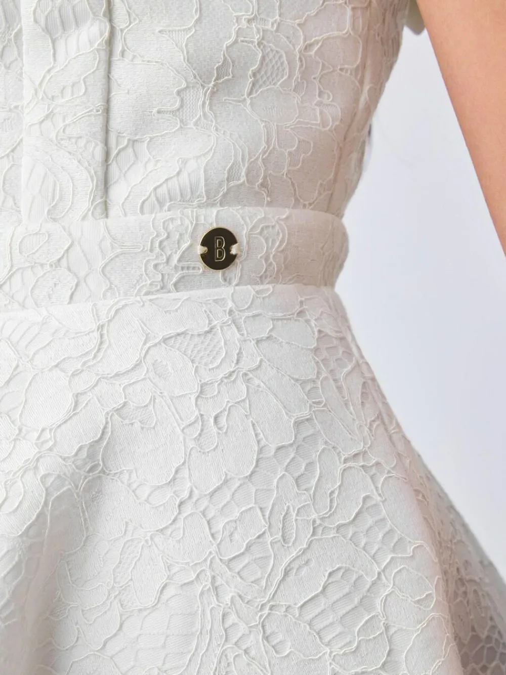 Sale Baker by Ted Baker White Lace Bow Scuba Dress