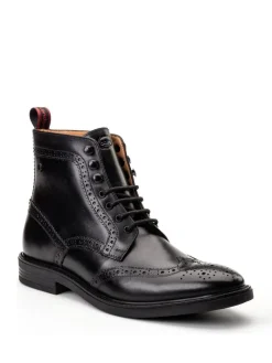 Hot Base London Bristol Brogue Boot Black