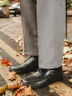 Hot Base London Clapton Brogue Trainer Black