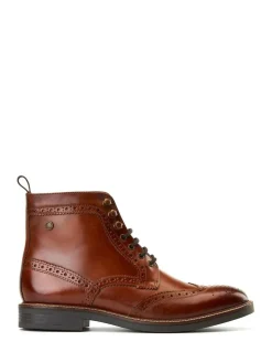 Clearance Base London Bristol Brogue Boot Burnt Tan Brown