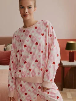 Bath & Body Works Pink Hearts Twosie Pyjamas^Women Pyjamas|All Night & Lounge