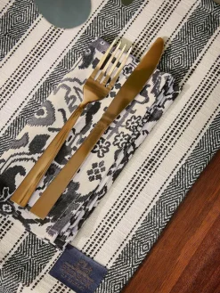 Bedeck of Belfast Set of 4 Charcoal Saja 100% Cotton Napkins^ Table Linen, Placemats & Coasters