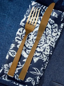 Bedeck of Belfast Set of 4 Midnight Navy Morsan 100% Cotton Napkins^ Table Linen, Placemats & Coasters