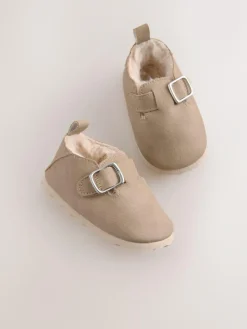 Next Beige Baby Faux Fur Lined Clog Shoes (0-24mths)^ Shoes