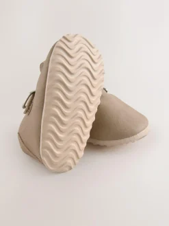 Next Beige Baby Faux Fur Lined Clog Shoes (0-24mths)^ Shoes
