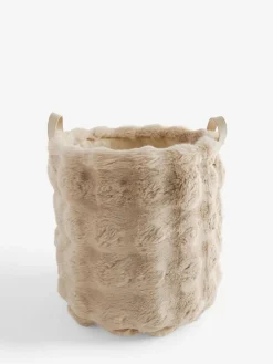 Next Beige Faux Fur Storage Basket^ Storage & Organisation