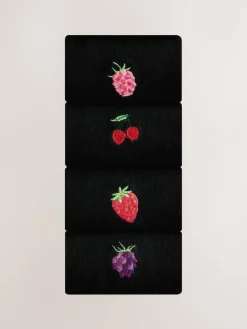 Next Berries Embroidered Motif Ankle Socks 4 Pack^Women Socks & Tights