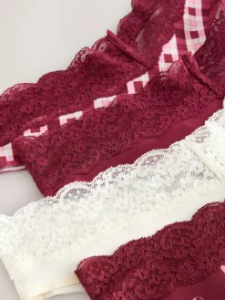 Next Extra High Leg Cotton Lace Knickers 4 Pack^Women All Lingerie|Panties