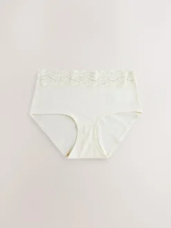 Clearance Next Midi Cotton Lace Knickers 4 Pack Berry Bow Print