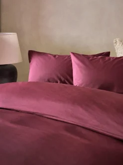 Best Next Berry Pink Cotton Rich Plain Duvet Cover and Pillowcase Set