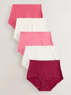 Next Berry Pink Full Brief Cotton Rich Knickers 5 Pack^Women Panties