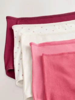 Next Berry Pink Full Brief Cotton Rich Knickers 5 Pack^Women Panties