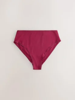 Next Berry Pink High Waist High Leg Cotton Rich Knickers 5 Pack^Women Panties