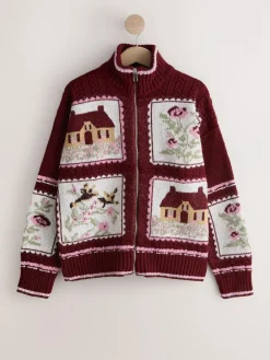 Next Berry Pink House Knit Cardigan^Women Knitwear|Knitwear