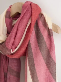 Discount Next Berry Red Abstract Lightweight Scarf