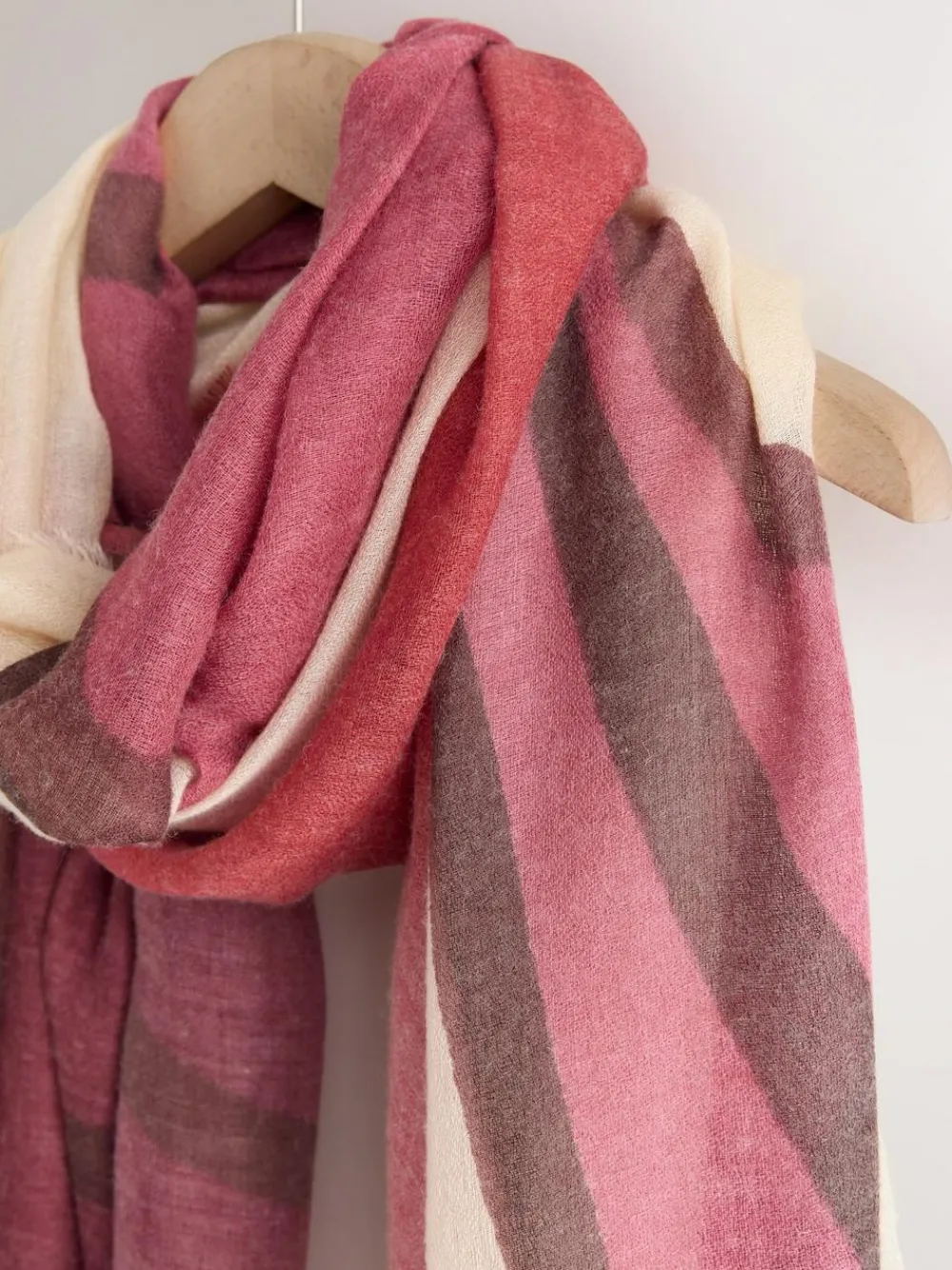 Discount Next Berry Red Abstract Lightweight Scarf