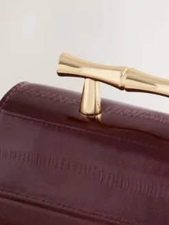 Next Berry Red Gold Hardware Top Handle Bag^Women Bags