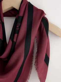 Next Berry Red N Swirl Square Lightweight Scarf^Women Hats, Gloves & Scarves|Hats, Gloves & Scarves