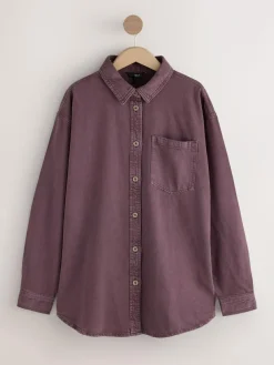 Next Berry Red Oversize Denim Shirt^Women Tops & T-Shirts|Blouses & Shirts