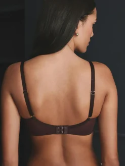 Next Berry Red Pad Balcony Premium Embroidery Bra^Women All Lingerie|Bras