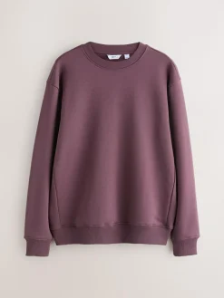 Next Berry Red Regular Fit Heavyweight Cotton Rich Crew Neck Sweatshirt^ Nightwear|Sweatshirts & Hoodies