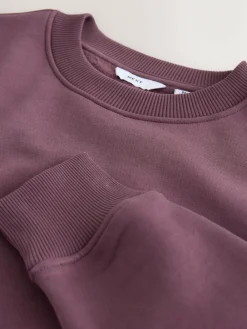 Next Berry Red Regular Fit Heavyweight Cotton Rich Crew Neck Sweatshirt^ Nightwear|Sweatshirts & Hoodies