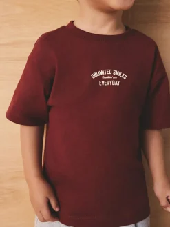 Next Berry Red Slogan Short Sleeve Back Print T-Shirt (3mths-7yrs)