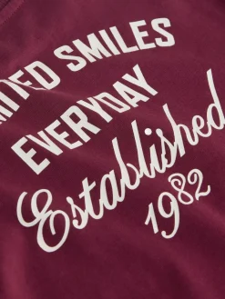 Next Berry Red Slogan Short Sleeve Back Print T-Shirt (3mths-7yrs)