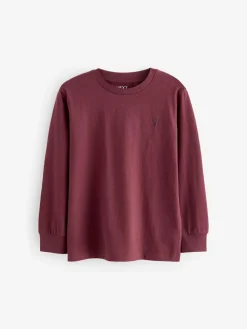 Next Stag Logo Long Sleeve Cosy T-Shirts 4 Pack (3-16yrs)^BOY Tops|T-Shirts