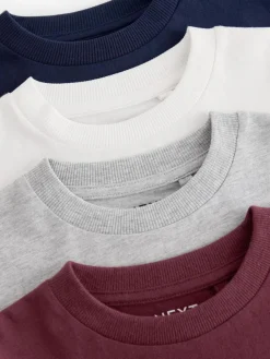 Next Stag Logo Long Sleeve Cosy T-Shirts 4 Pack (3-16yrs)^BOY Tops|T-Shirts