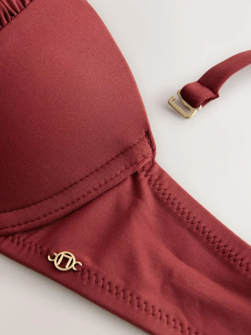 Next Berry Wine Bow Wired Bandeau Bikini Top