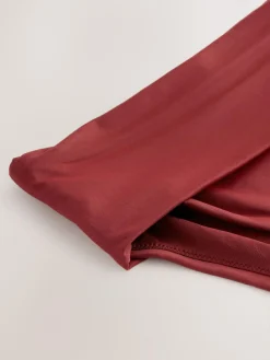 Hot Next Berry Wine High Waist High Leg Roll Top