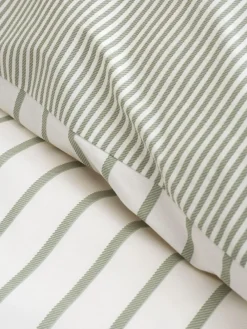 Sale Bianca Green Hampton Stripe Cotton Reversible Duvet Cover Set