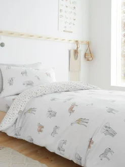 Bianca Natural Kids Zoo Animals 100% Cotton Duvet Cover And Pillowcase Set^ Childrens Bedding|Branded Bedlinen