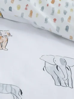 Bianca Natural Kids Zoo Animals 100% Cotton Duvet Cover And Pillowcase Set^ Childrens Bedding|Branded Bedlinen