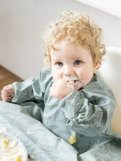Bibado Green Coverall Weaning Bib - Dino Roar^ Bibs