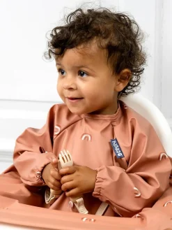 Sale Bibado Terracotta Coverall Weaning Bib - Chasing Rainbows Bibs