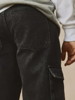 Best Next Black 100% Cotton Denim Multipocket Cargo Jeans (3-16yrs)