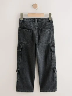 Best Next Black 100% Cotton Denim Multipocket Cargo Jeans (3-16yrs)