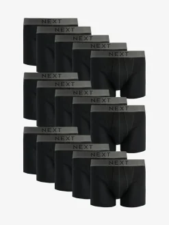 Next Black 15 Pack A-Front Pure 100% Cotton Boxers^ Underwear|Underwear