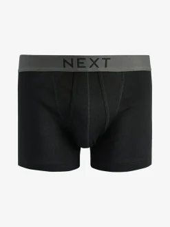 Online Next 10 pack A-Front Pure 100% Cotton Boxers Black