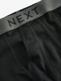 Online Next 10 pack A-Front Pure 100% Cotton Boxers Black