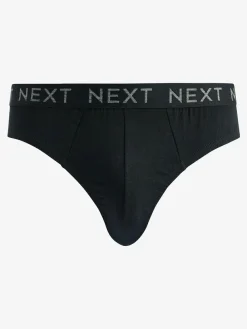New Next 10 pack Cotton Rich Briefs Black