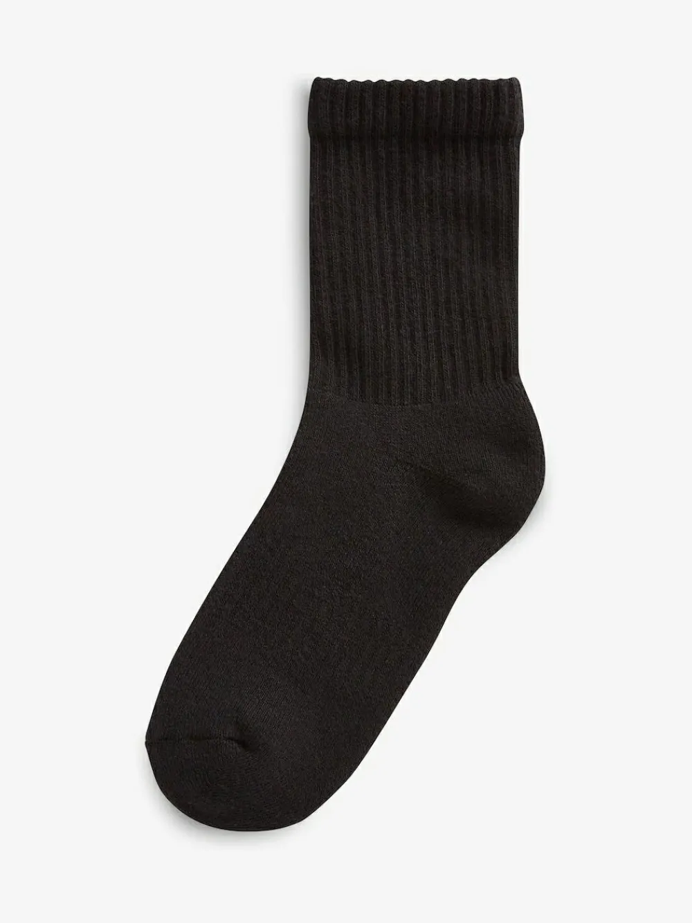 Clearance Next 5 Pack Cotton Rich Cushioned Footbed Ribbed Socks Black